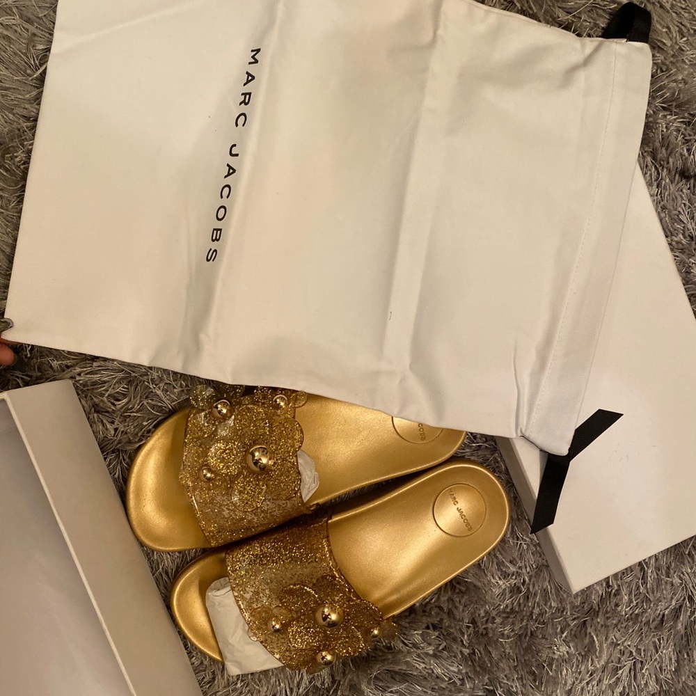 ..Marc Jacobs Slides..Gold - image 1